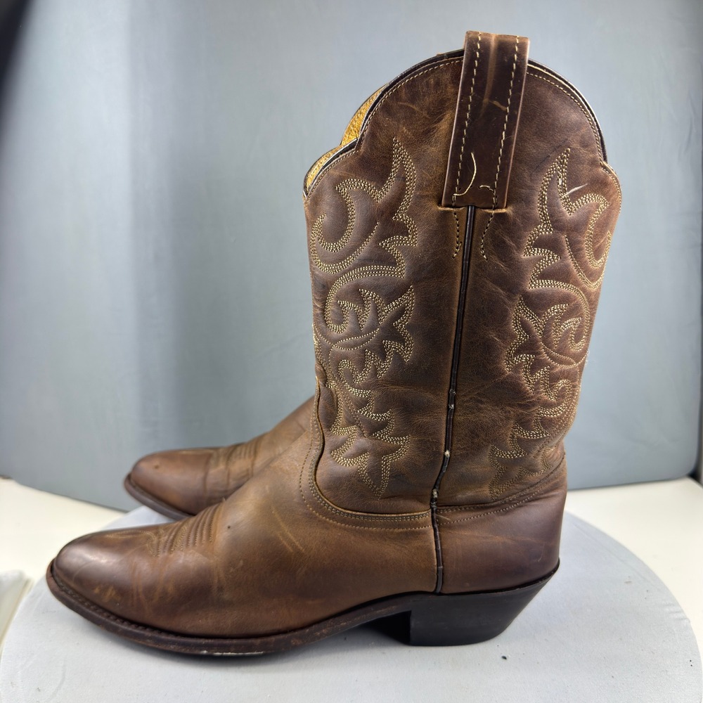 Dan Post 2232 Cowboy Boots Mens Size 10 Brown Leather Western Pointed Toe Rodeo